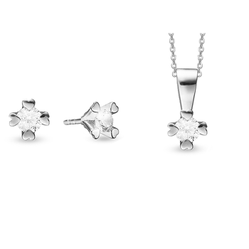 by Aagaard set, with a total of 3,00 ct diamonds Wesselton VS